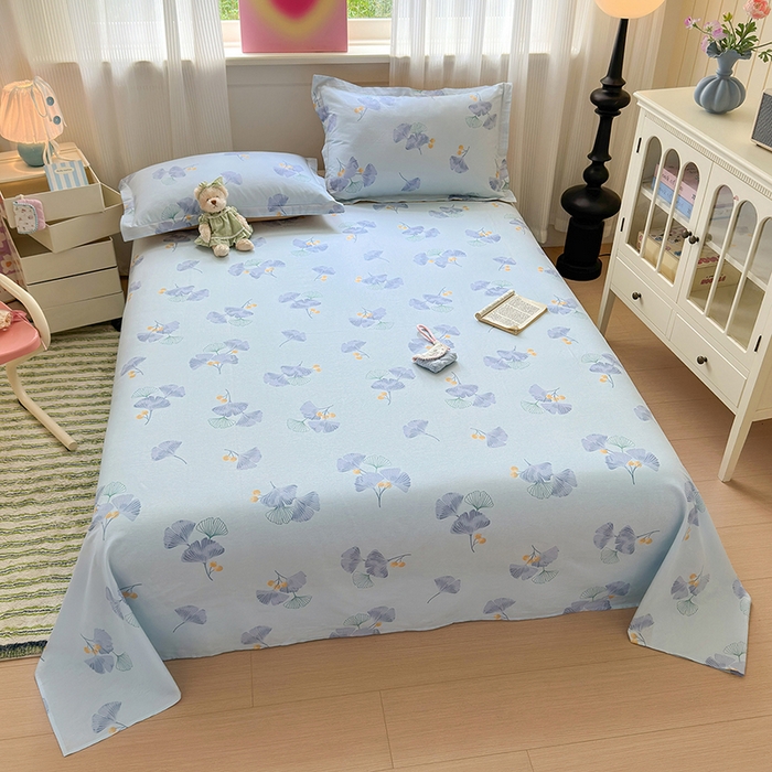 91家纺网 家纺一手货源 找家纺 拾物记 2025新款A类12868全棉纯棉单床单床单单件-提供买家秀和质检报告 银杏叶