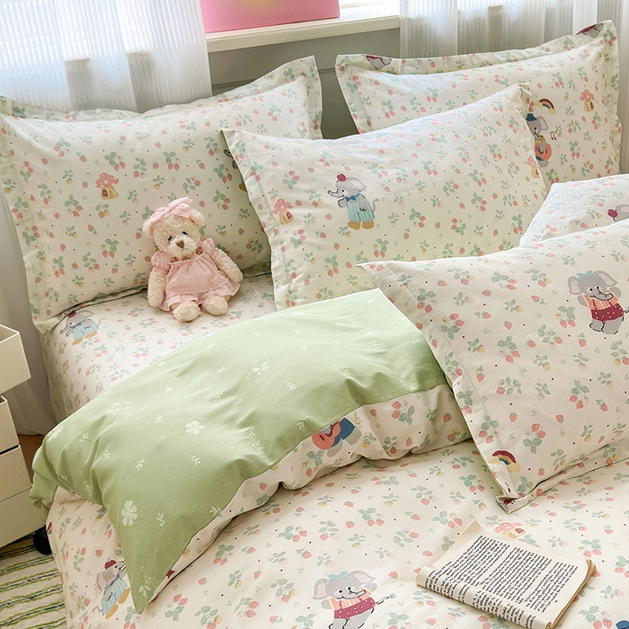 91家纺网 家纺一手货源 找家纺 拾物记 2025新款A类12868全棉纯棉单枕套枕套单件-提供买家秀和质检报告 弹唱小象