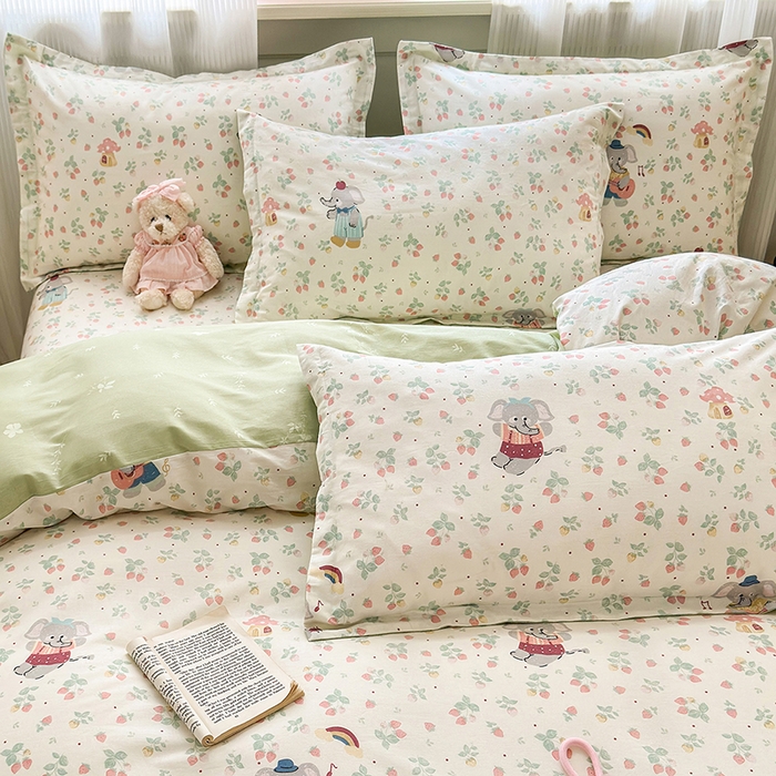 91家纺网 家纺一手货源 找家纺 拾物记 2025新款A类12868全棉纯棉单枕套枕套单件-提供买家秀和质检报告 弹唱小象