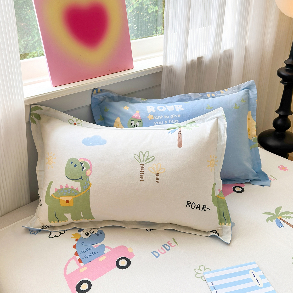 拾物记 2025新款A类12868全棉纯棉单枕套枕套单件-提供买家秀和质检报告 度假恐龙