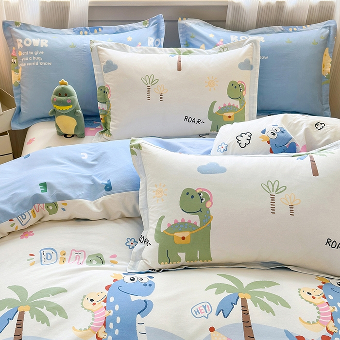 91家纺网 家纺一手货源 找家纺 拾物记 2025新款A类12868全棉纯棉单枕套枕套单件-提供买家秀和质检报告 度假恐龙