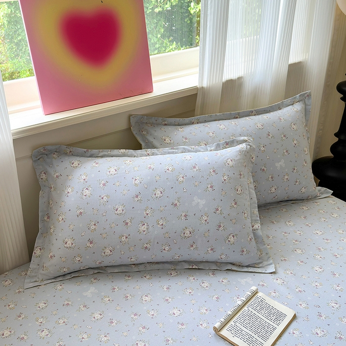 91家纺网 家纺一手货源 找家纺 拾物记 2025新款A类12868全棉纯棉单枕套枕套单件-提供买家秀和质检报告 浅夏雏菊-灰