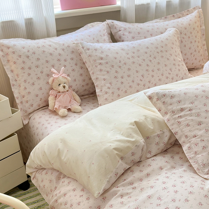 91家纺网 家纺一手货源 找家纺 拾物记 2025新款A类12868全棉纯棉单枕套枕套单件-提供买家秀和质检报告 疏影梦境-粉