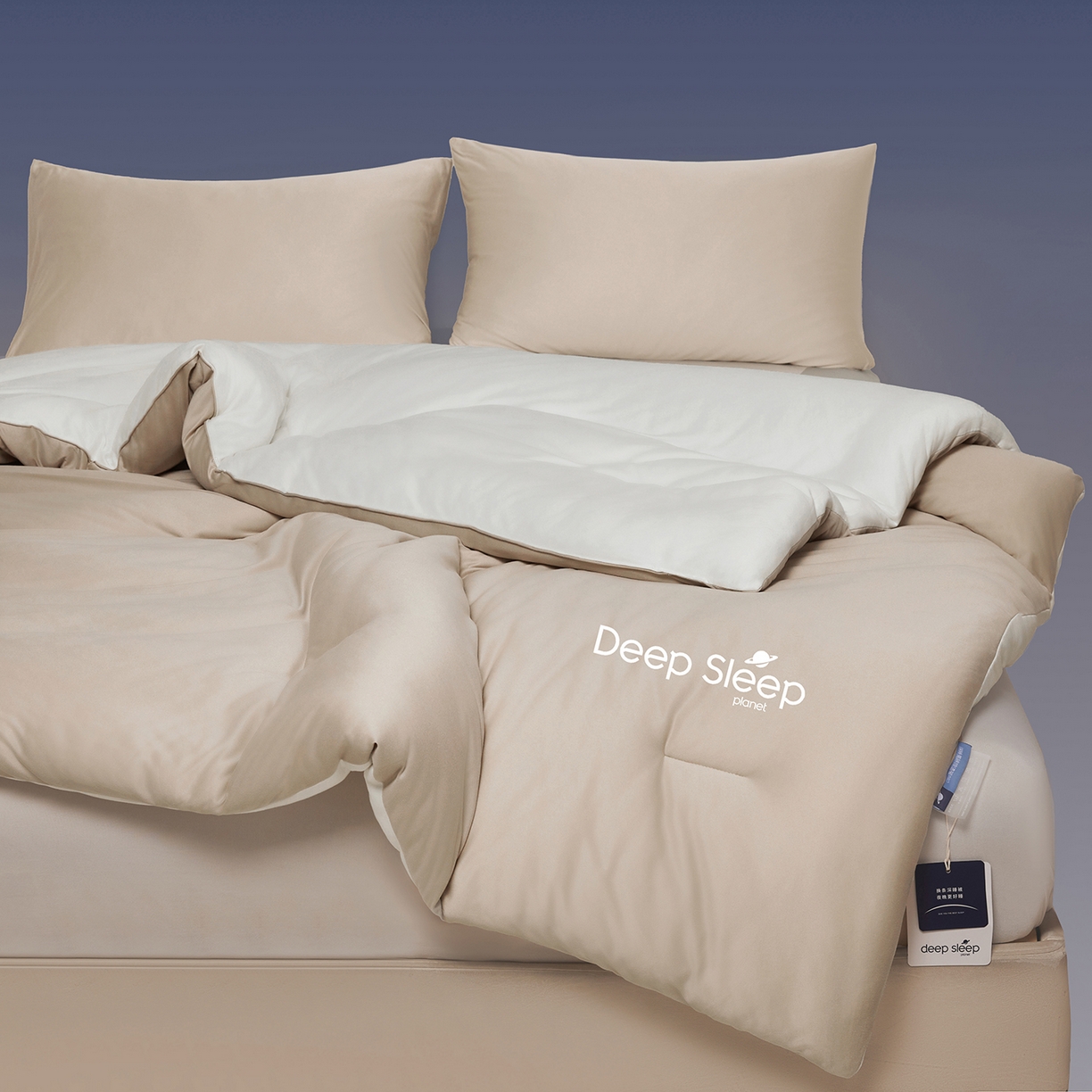 91家纺网 家纺一手货源 找家纺 老帅的工厂店 2025新款深睡星球针织棉控温被pro被子被芯 杏仁咖