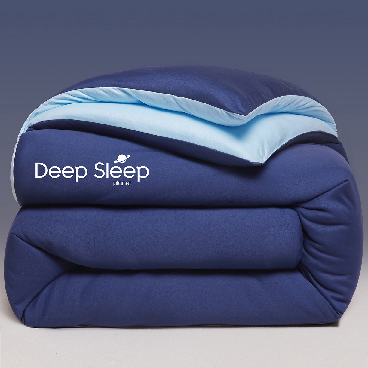 91家纺网 家纺一手货源 找家纺 老帅的工厂店 2025新款深睡星球针织棉控温被pro被子被芯 深睡蓝