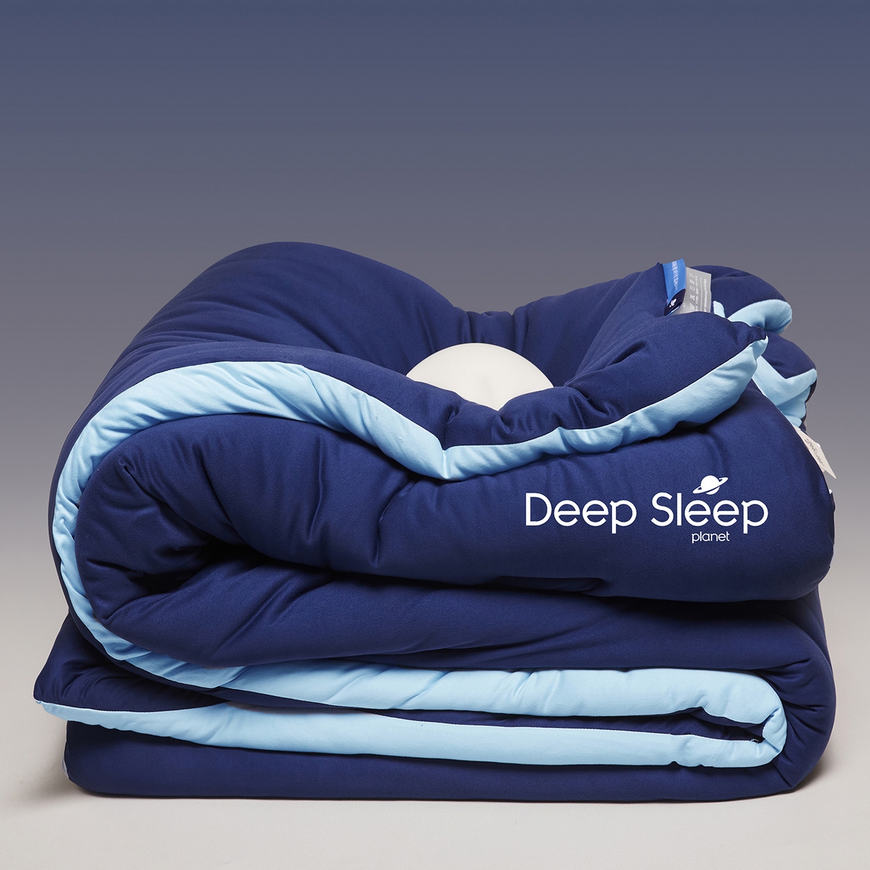 91家纺网 家纺一手货源 找家纺 老帅的工厂店 2025新款深睡星球针织棉控温被pro被子被芯 深睡蓝