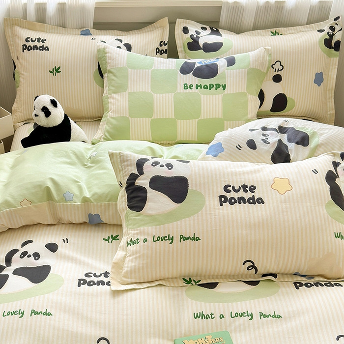 91家纺网 家纺一手货源 找家纺 拾物记 2025新款A类12868全棉纯棉单枕套枕套单件-提供买家秀和质检报告 小熊猫