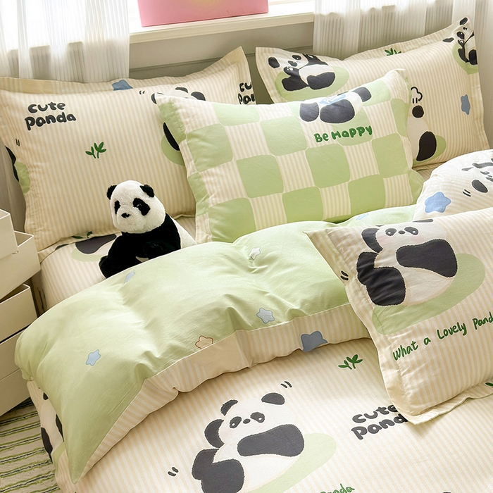 91家纺网 家纺一手货源 找家纺 拾物记 2025新款A类12868全棉纯棉单枕套枕套单件-提供买家秀和质检报告 小熊猫