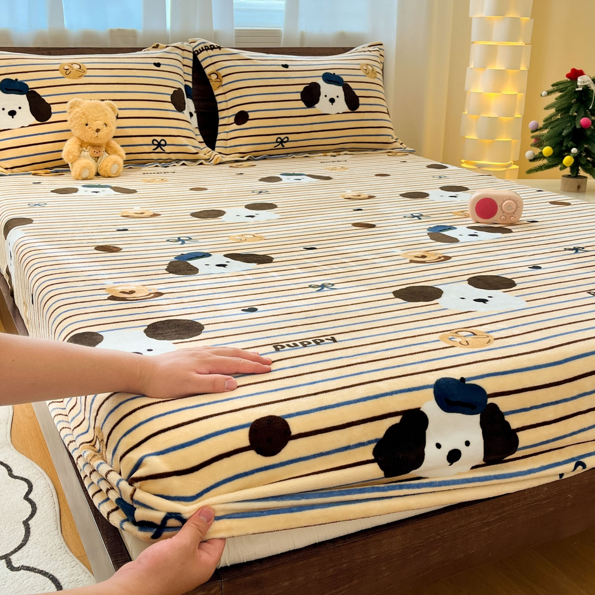 91家纺网 家纺一手货源 找家纺 （总）寻米 2025新款加厚牛奶绒印花床笠-大床牛奶绒床笠一号