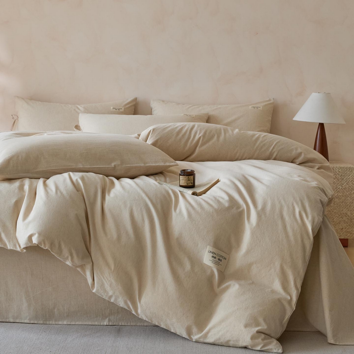 91家纺网 家纺一手货源 找家纺 （总）涵宸家纺 2025新款色织棉麻四件套系列-单被套