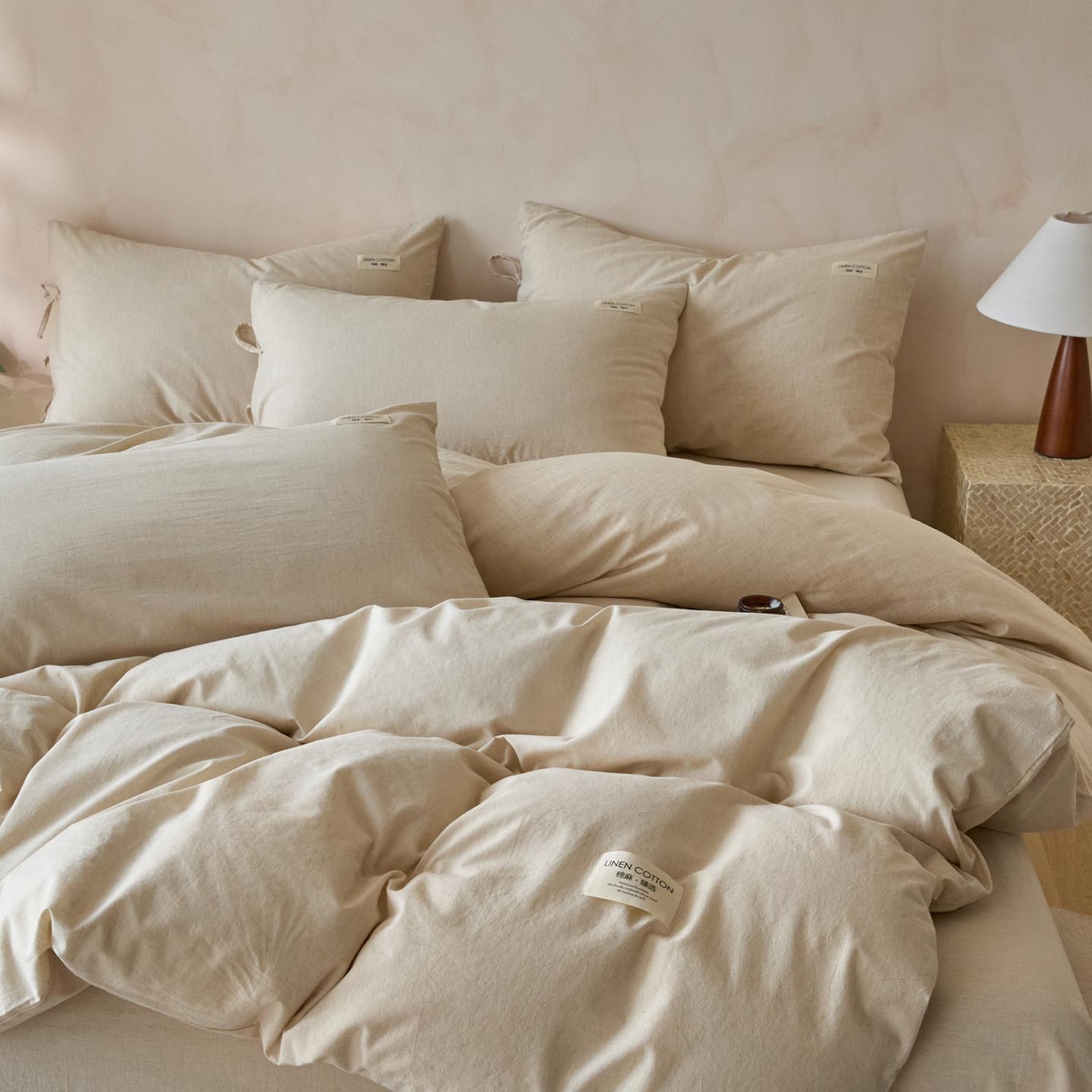 91家纺网 家纺一手货源 找家纺 （总）涵宸家纺 2025新款色织棉麻四件套系列-单被套