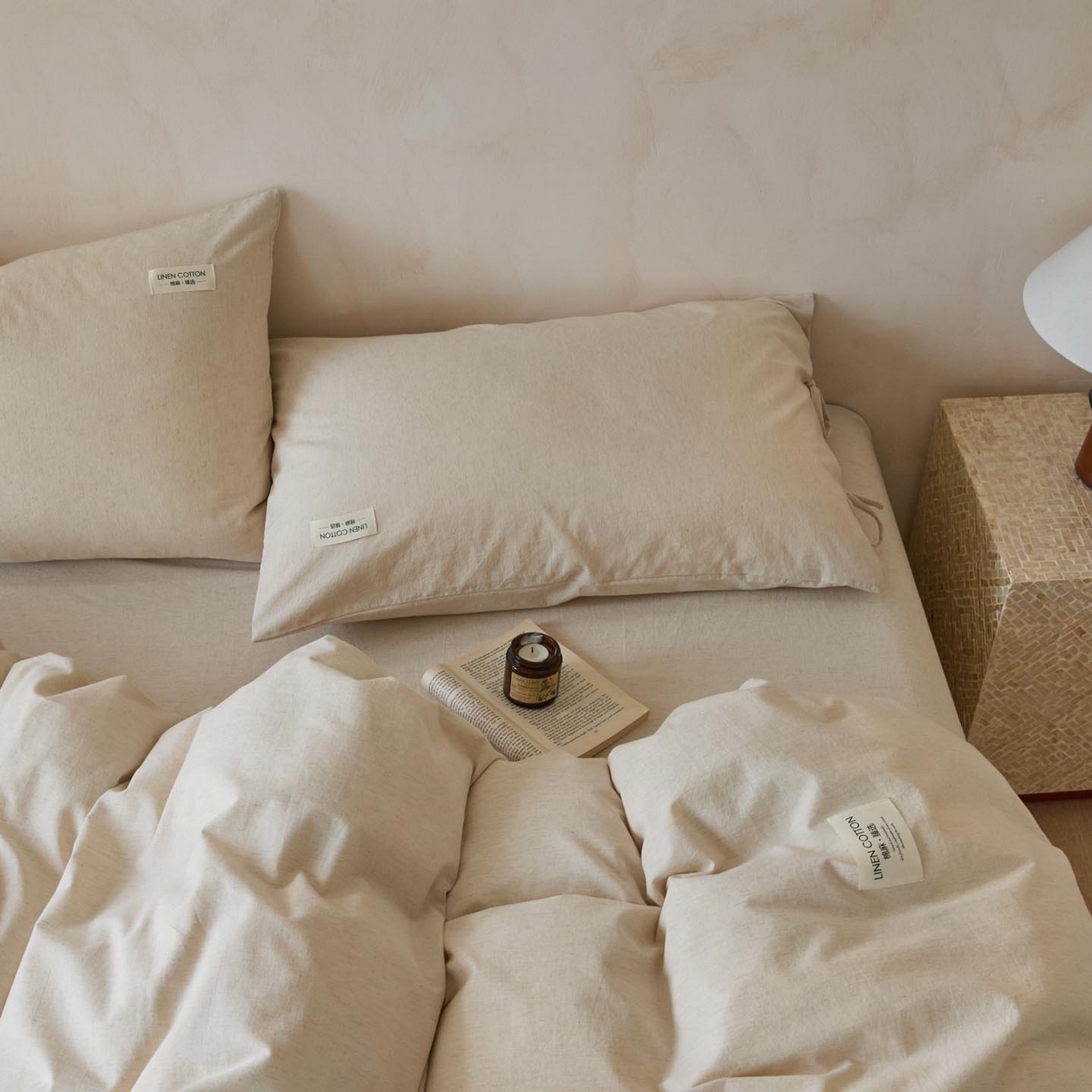 91家纺网 家纺一手货源 找家纺 （总）涵宸家纺 2025新款色织棉麻四件套系列-单被套