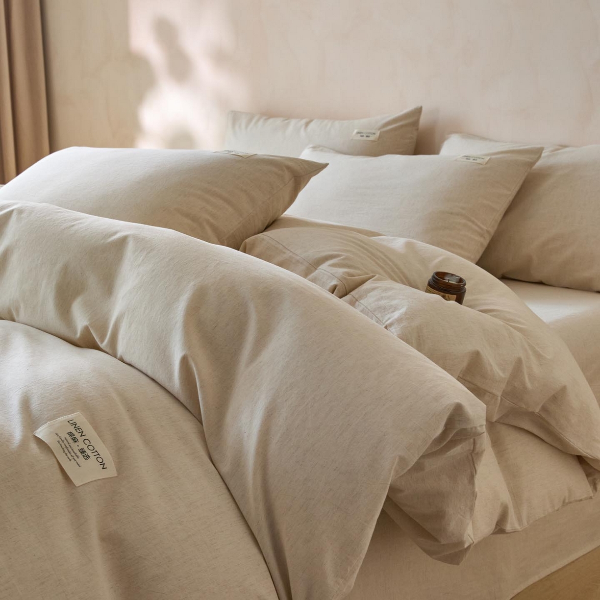 91家纺网 家纺一手货源 找家纺 （总）涵宸家纺 2025新款色织棉麻四件套系列-单被套