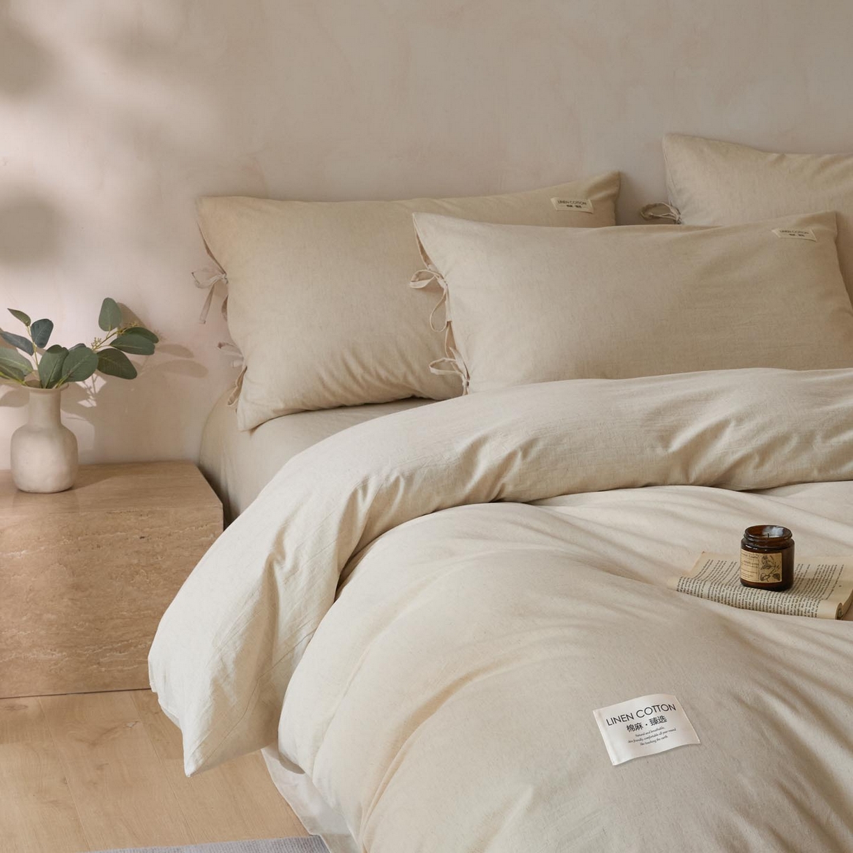 91家纺网 家纺一手货源 找家纺 （总）涵宸家纺 2025新款色织棉麻四件套系列-单被套