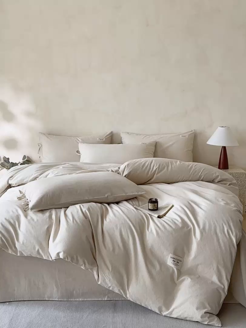 91家纺网 家纺一手货源 找家纺 （总）涵宸家纺 2025新款色织棉麻四件套系列-单被套