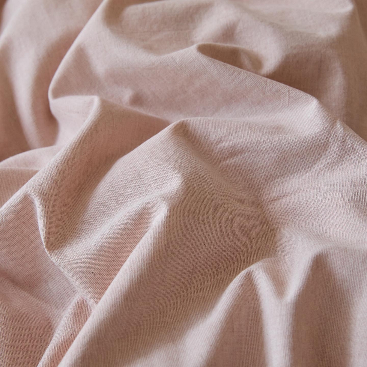 91家纺网 家纺一手货源 找家纺 涵宸家纺 2025新款色织棉麻四件套系列-单被套 原点-浅粉