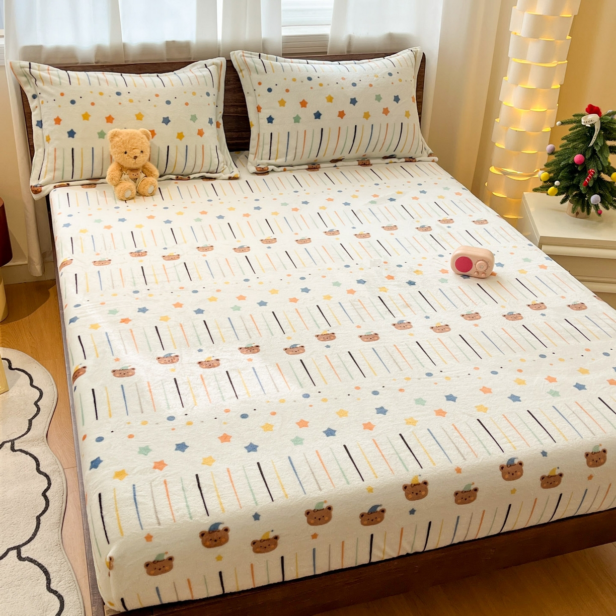 91家纺网 家纺一手货源 找家纺 寻米 2025新款加厚牛奶绒印花床笠-大床牛奶绒床笠一号 橘子汽水