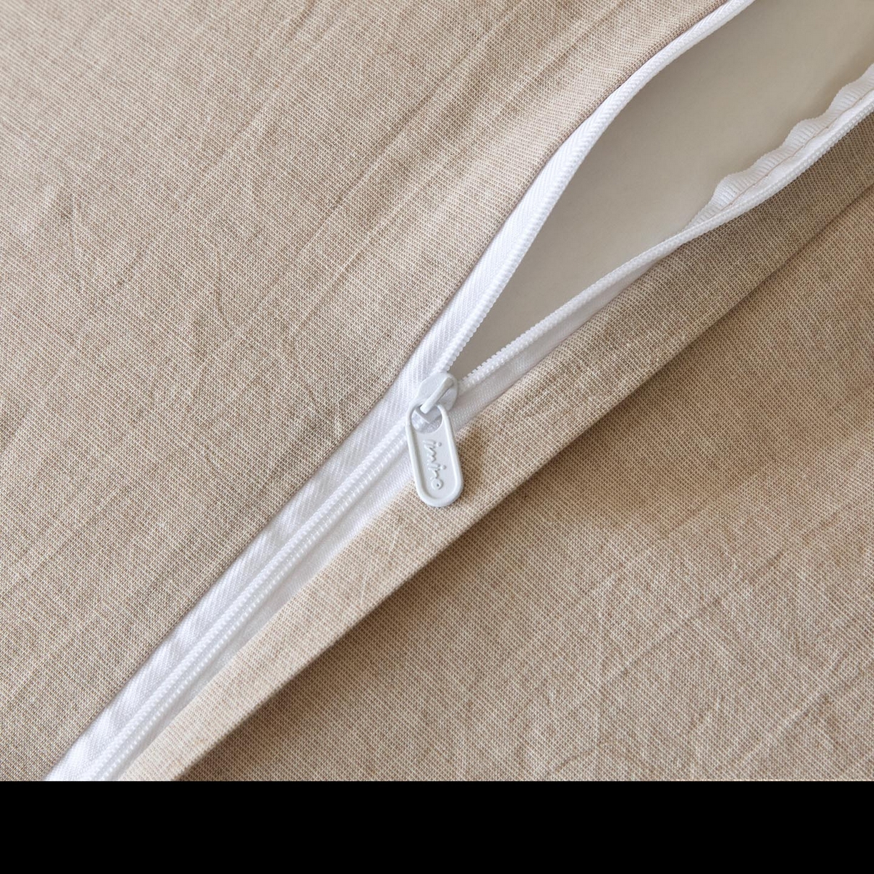 91家纺网 家纺一手货源 找家纺 涵宸家纺 2025新款色织棉麻四件套系列-单被套 原点-浅驼