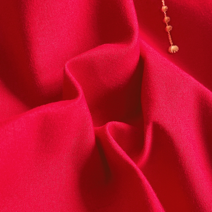 91家纺网 家纺一手货源 找家纺 艾橙家纺 2025新款大红云朵棉刺绣婚庆系列单床单床单单件 比翼双飞