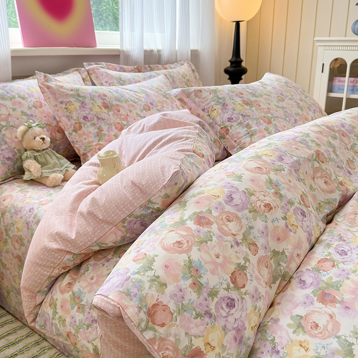 91家纺网 家纺一手货源 找家纺 拾物记 2025新款A类12868全棉纯棉四件套-提供买家秀和质检报告 悦下花影