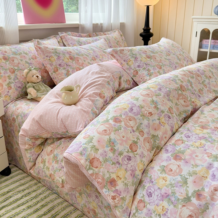 91家纺网 家纺一手货源 找家纺 拾物记 2025新款A类12868全棉纯棉四件套-提供买家秀和质检报告 悦下花影