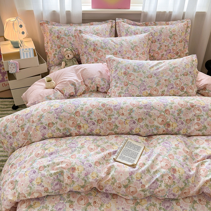 91家纺网 家纺一手货源 找家纺 拾物记 2025新款A类12868全棉纯棉四件套-提供买家秀和质检报告 悦下花影