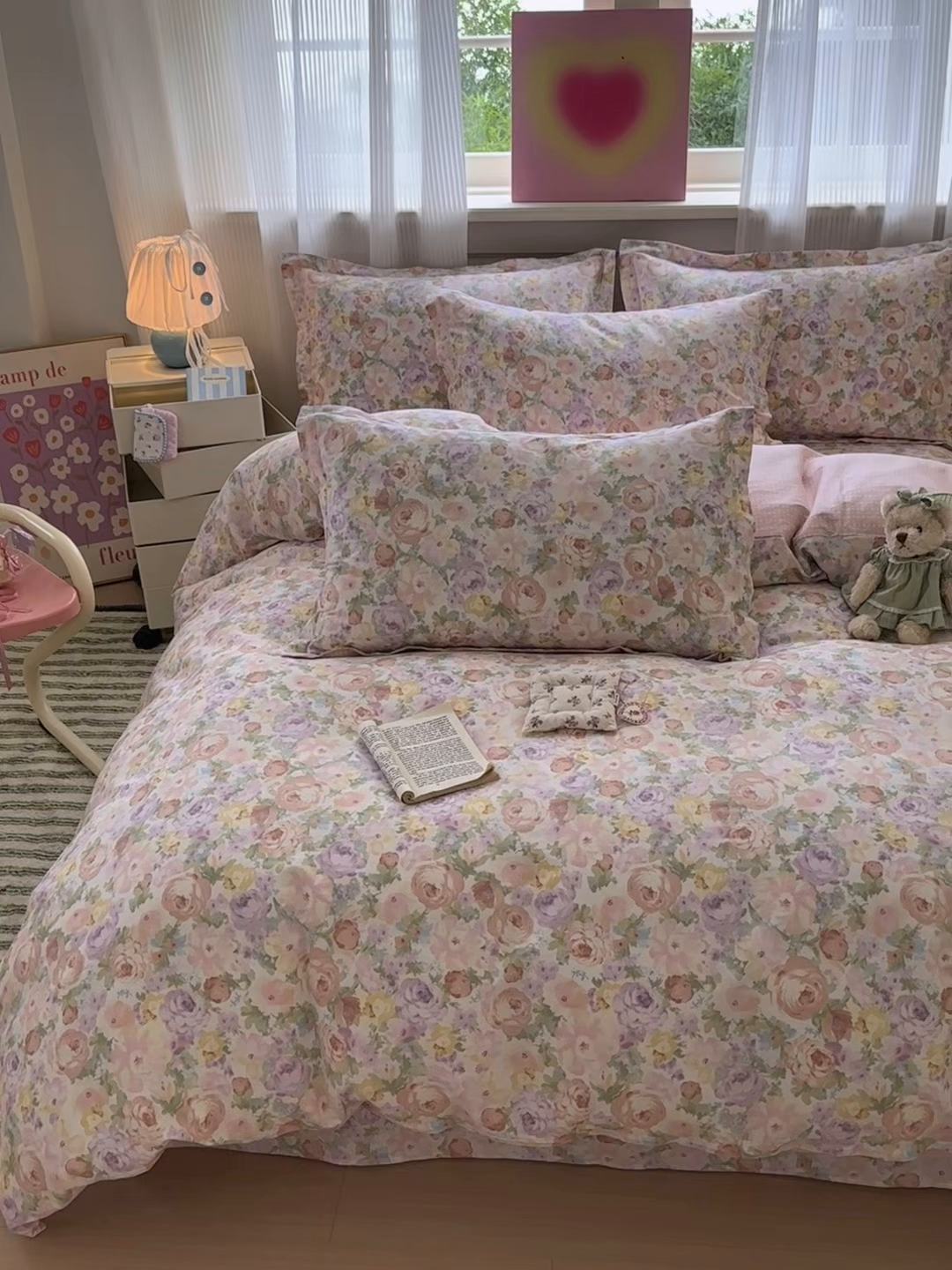 91家纺网 家纺一手货源 找家纺 拾物记 2025新款A类12868全棉纯棉四件套-提供买家秀和质检报告 悦下花影