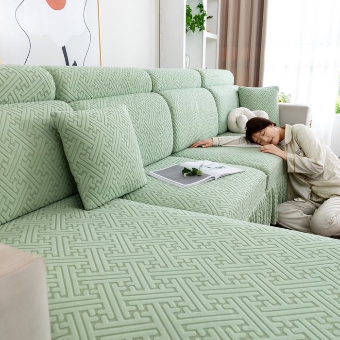 91家纺网 家纺一手货源 找家纺 （总）沐沐家纺 2025新款亲肤舒适雅致裙边沙发笠单品沙发笠单件沙发笠