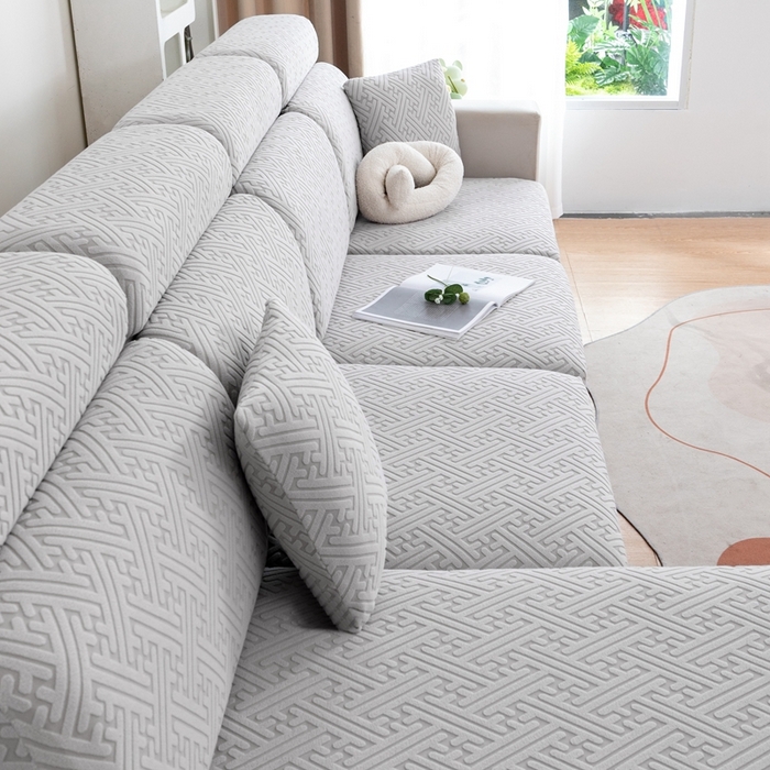 91家纺网 家纺一手货源 找家纺 沐沐家纺 2026新款亲肤舒适雅致裙边沙发笠单品沙发笠单件沙发笠 浅灰