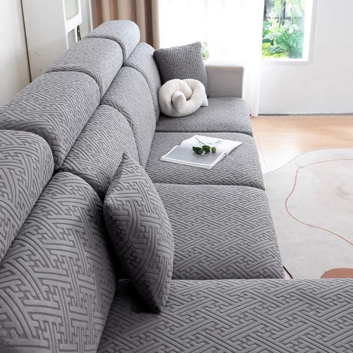 91家纺网 家纺一手货源 找家纺 沐沐家纺 2026新款亲肤舒适雅致裙边沙发笠单品沙发笠单件沙发笠 深空灰