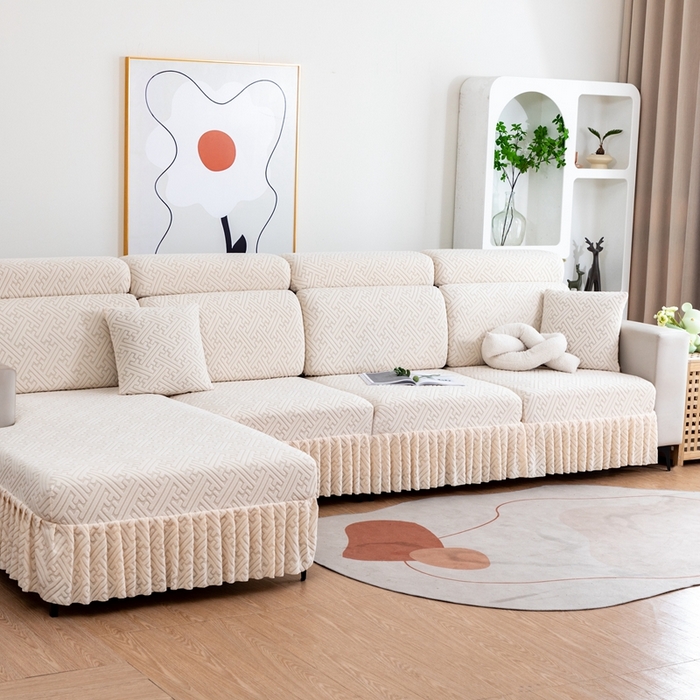 91家纺网 家纺一手货源 找家纺 （总）沐沐家纺 2025新款亲肤舒适雅致裙边沙发笠单品沙发笠单件沙发笠