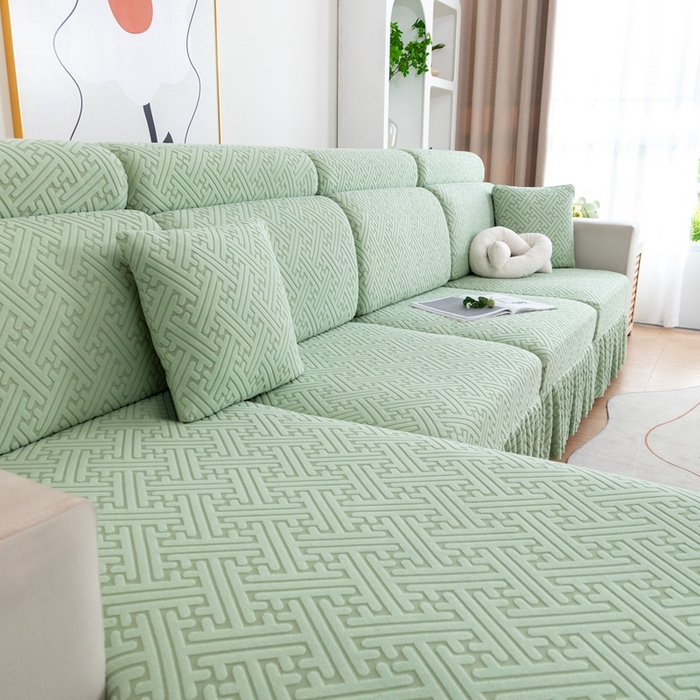 91家纺网 家纺一手货源 找家纺 （总）沐沐家纺 2025新款亲肤舒适雅致裙边沙发笠单品沙发笠单件沙发笠