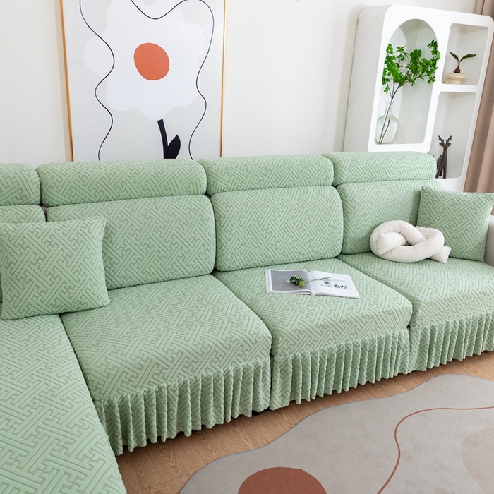 91家纺网 家纺一手货源 找家纺 （总）沐沐家纺 2025新款亲肤舒适雅致裙边沙发笠单品沙发笠单件沙发笠