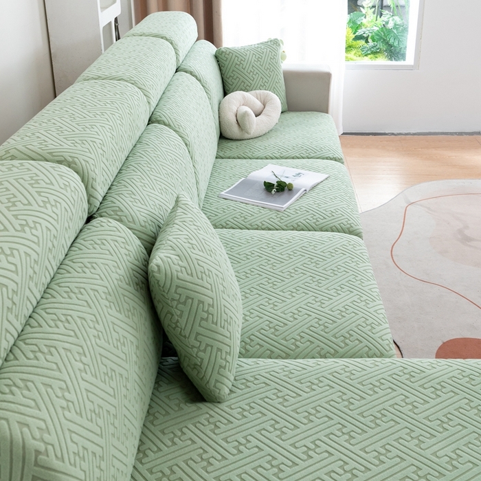 91家纺网 家纺一手货源 找家纺 沐沐家纺 2026新款亲肤舒适雅致裙边沙发笠单品沙发笠单件沙发笠 果绿