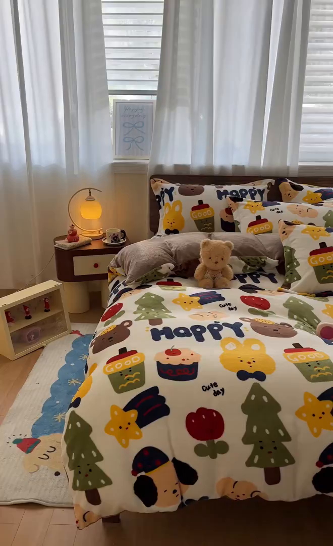 91家纺网 家纺一手货源 找家纺 寻米 2025新款加厚牛奶绒印花床笠-大床牛奶绒床笠一号 奇奇莫拉-咖啡