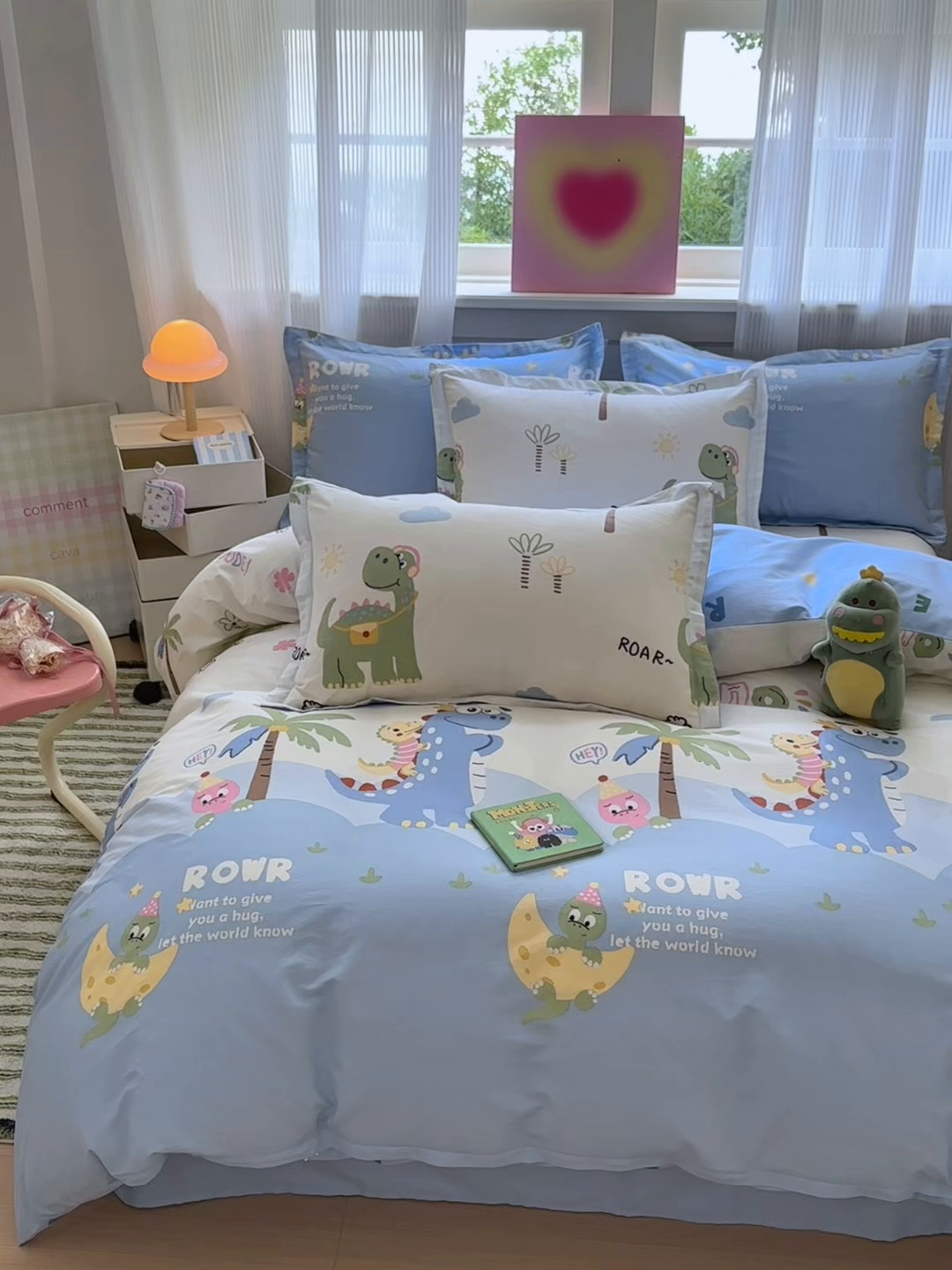 91家纺网 家纺一手货源 找家纺 拾物记 2025新款A类12868全棉纯棉四件套-提供买家秀和质检报告 度假恐龙