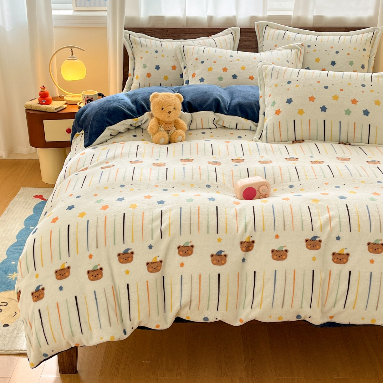 91家纺网 家纺一手货源 找家纺 寻米 2025新款加厚牛奶绒印花床笠-大床牛奶绒床笠一号 小熊维尼