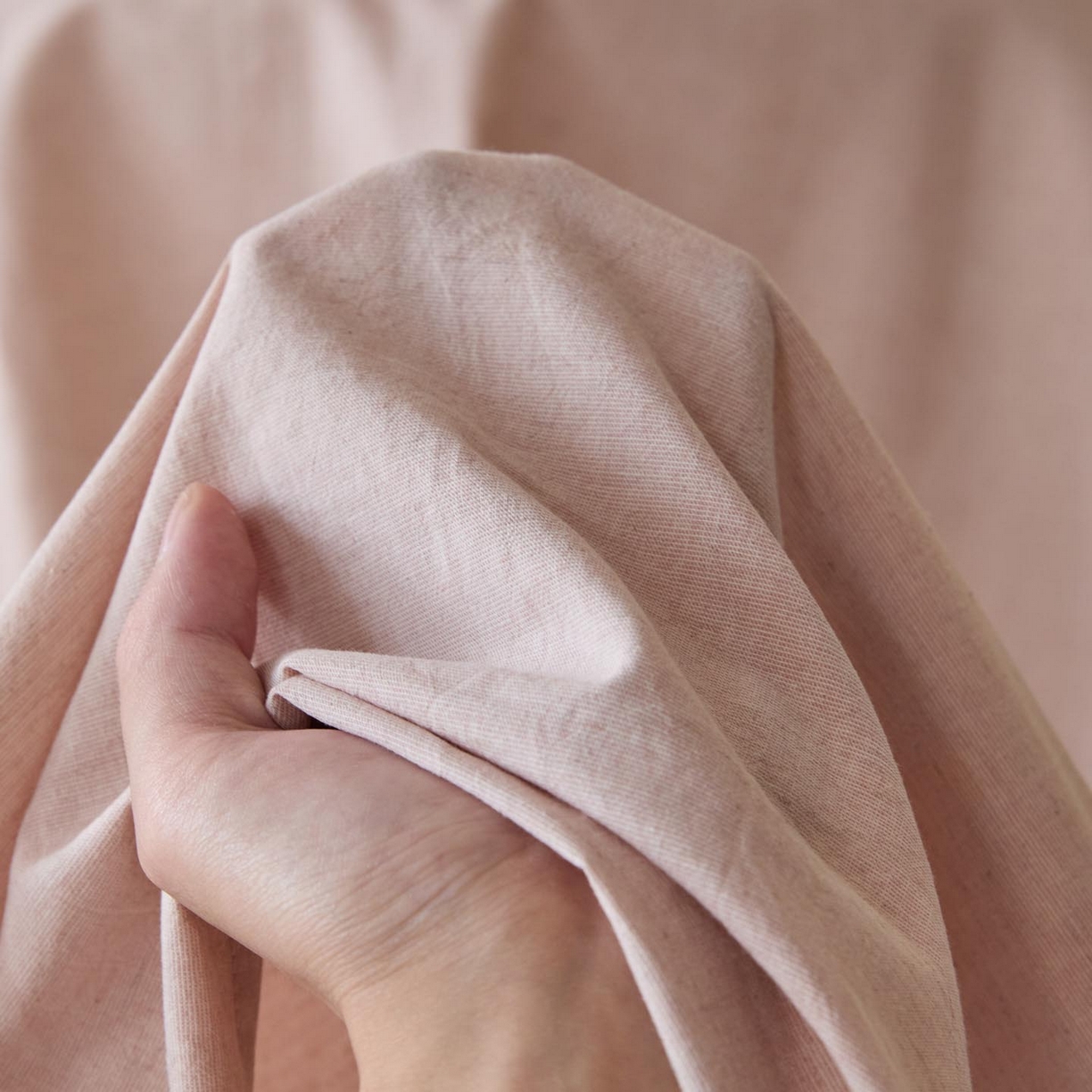 91家纺网 家纺一手货源 找家纺 涵宸家纺 2025新款色织棉麻四件套系列-单床单 棉麻-浅粉