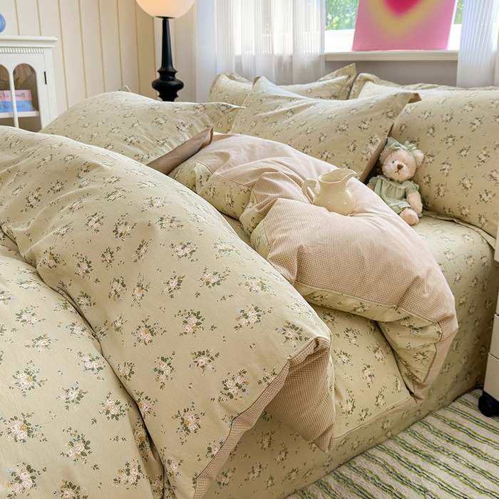 91家纺网 家纺一手货源 找家纺 拾物记 2025新款A类12868全棉纯棉四件套-提供买家秀和质检报告 恋青柠