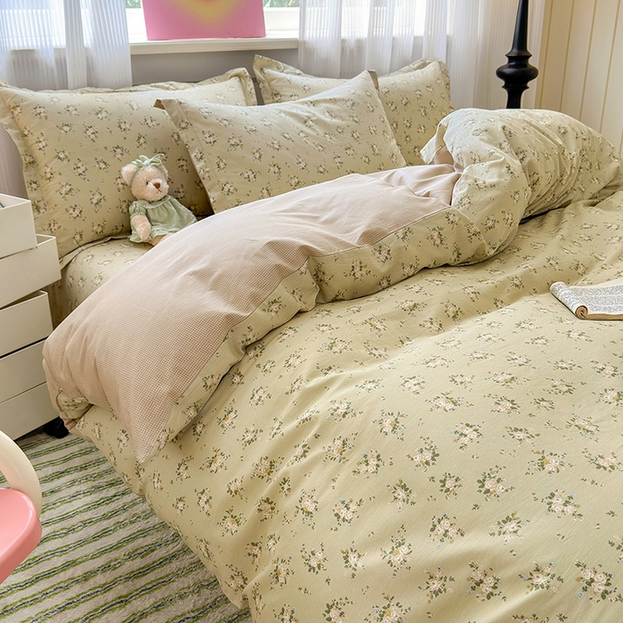 91家纺网 家纺一手货源 找家纺 拾物记 2025新款A类12868全棉纯棉四件套-提供买家秀和质检报告 恋青柠