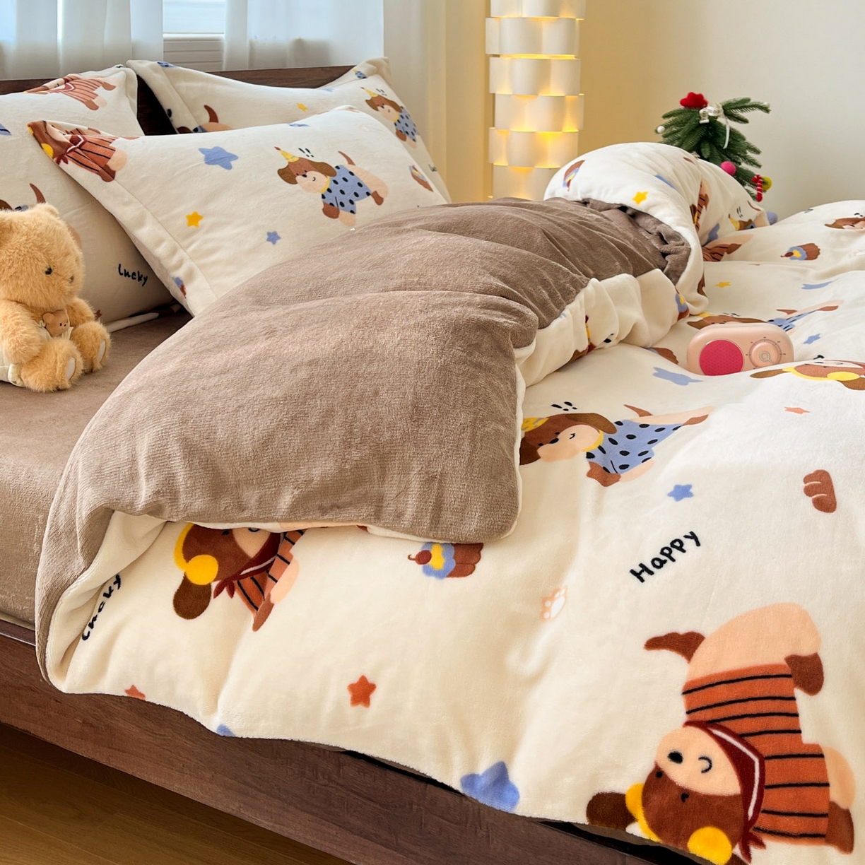 91家纺网 家纺一手货源 找家纺 寻米 2025新款加厚牛奶绒印花床笠-大床牛奶绒床笠一号 摇滚星球