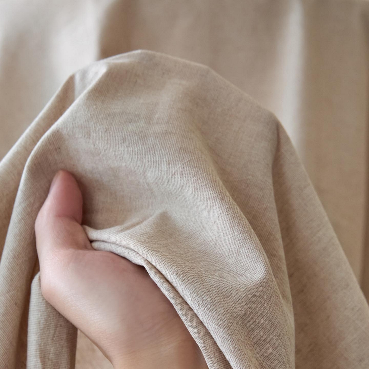 91家纺网 家纺一手货源 找家纺 涵宸家纺 2025新款色织棉麻四件套系列-单床单 棉麻-浅驼