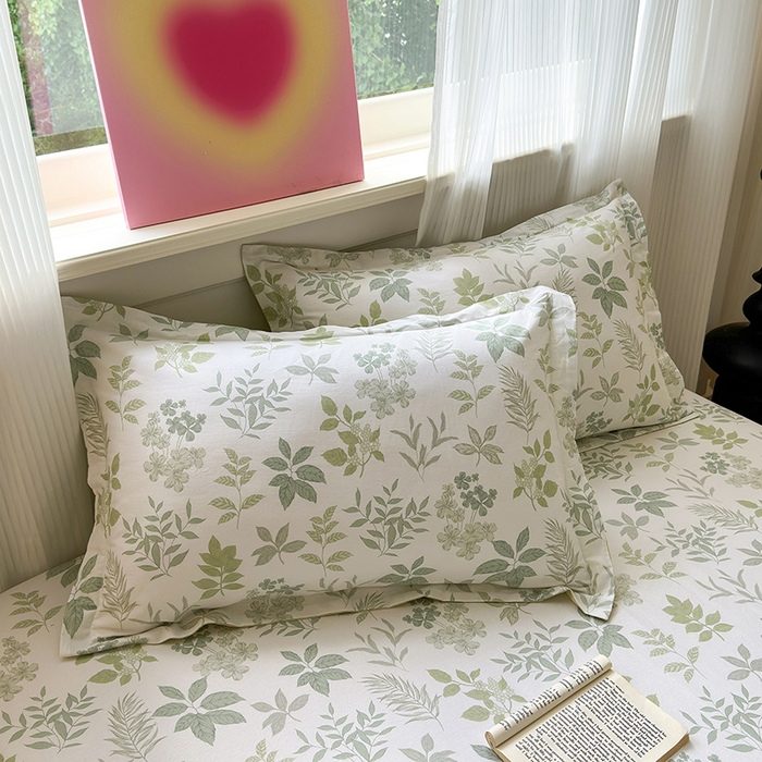 91家纺网 家纺一手货源 找家纺 拾物记 2025新款A类12868全棉纯棉四件套-提供买家秀和质检报告 洛克庄园-绿