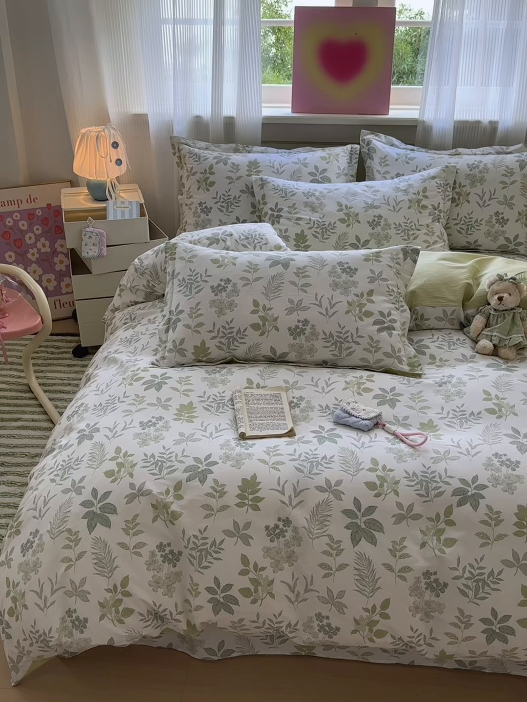 91家纺网 家纺一手货源 找家纺 拾物记 2025新款A类12868全棉纯棉四件套-提供买家秀和质检报告 洛克庄园-绿