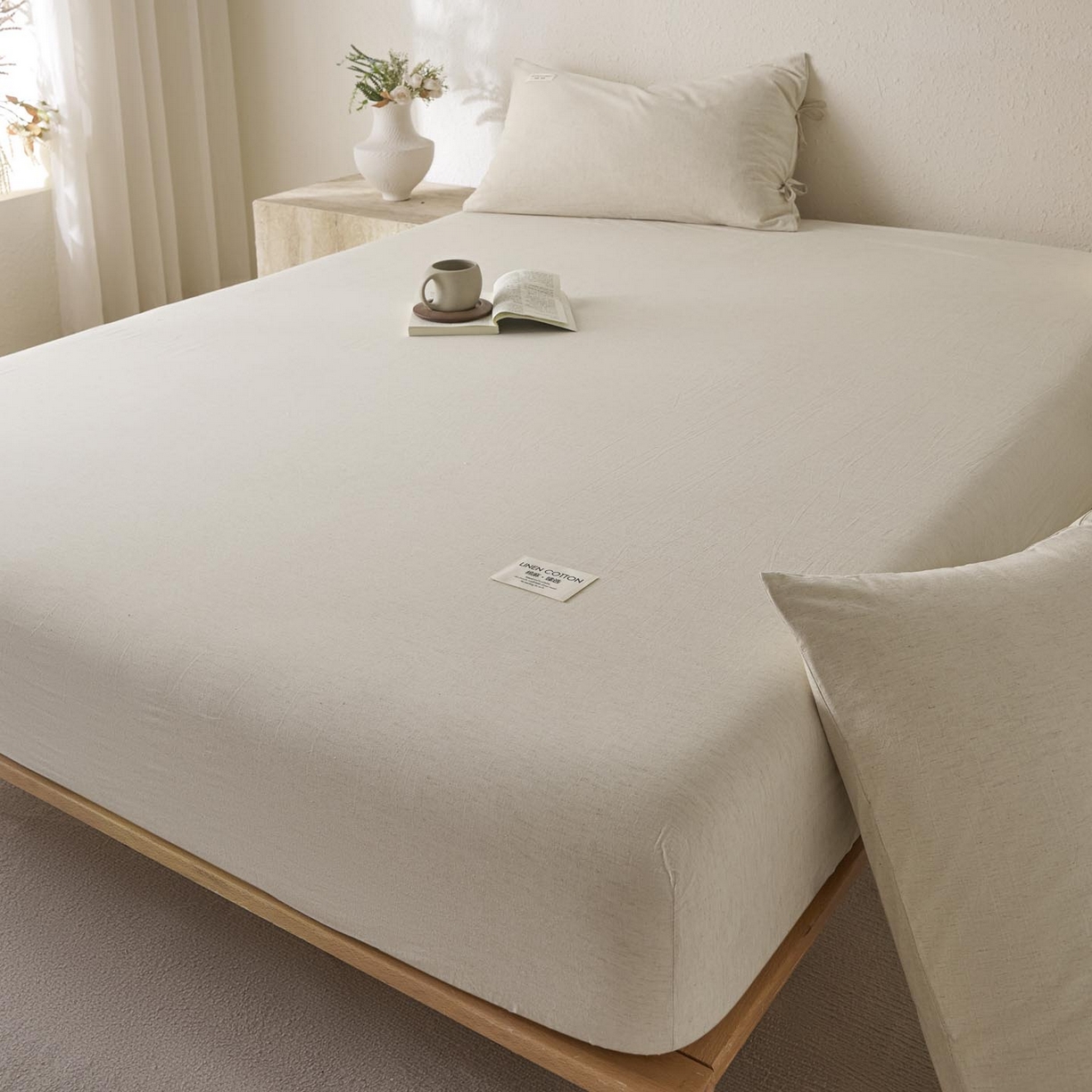 91家纺网 家纺一手货源 找家纺 （总）涵宸家纺 2025新款色织棉麻四件套系列-单床笠