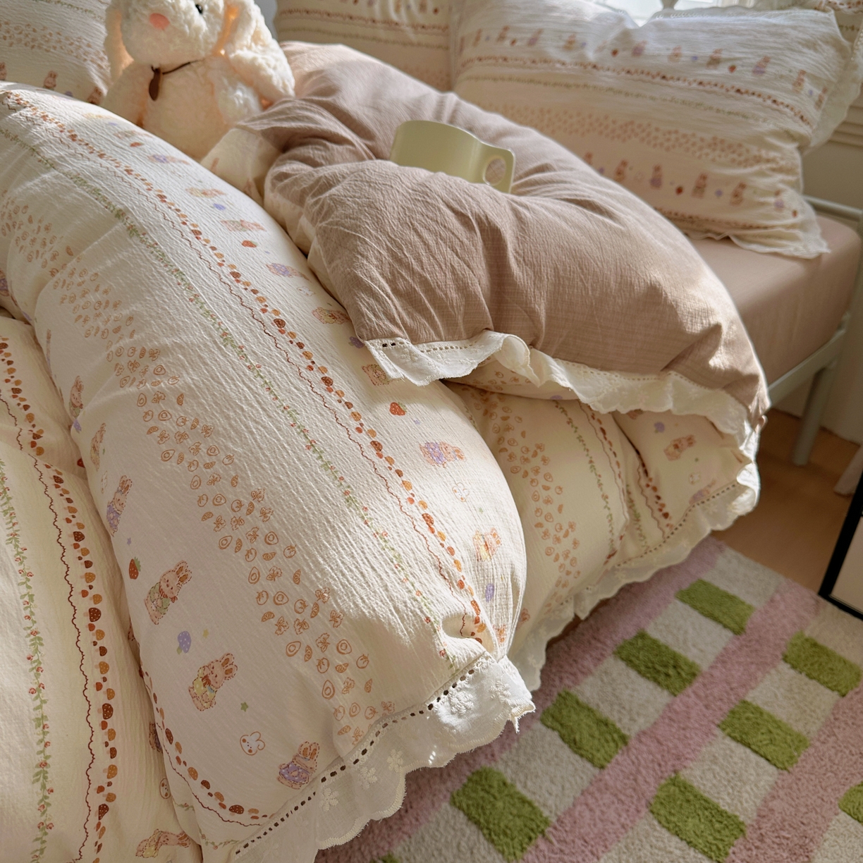 91家纺网 家纺一手货源 找家纺 （总）乐沐家纺 2025春夏新款水洗真丝绣花冰丝四件套