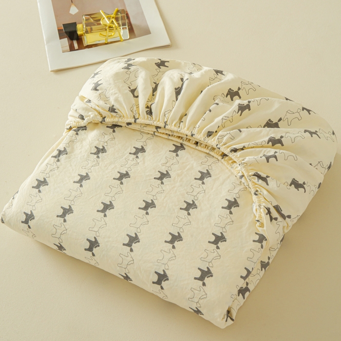 91家纺网 家纺一手货源 找家纺 （总）斯卡诺家纺 2025新款秋冬爆款古法水洗棉单床笠床笠三件套枕套