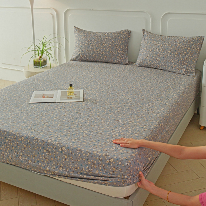 91家纺网 家纺一手货源 找家纺 （总）斯卡诺家纺 2025新款秋冬爆款古法水洗棉单床笠床笠三件套枕套