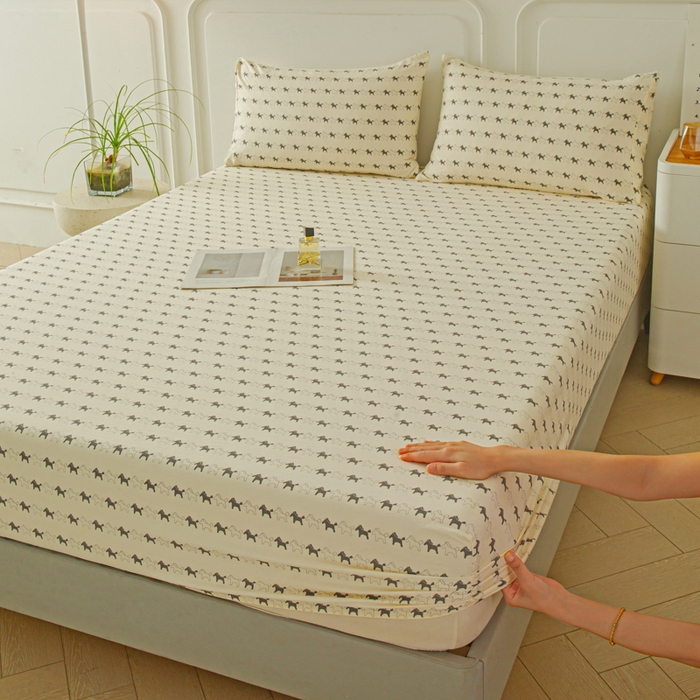 91家纺网 家纺一手货源 找家纺 （总）斯卡诺家纺 2025新款秋冬爆款古法水洗棉单床笠床笠三件套枕套