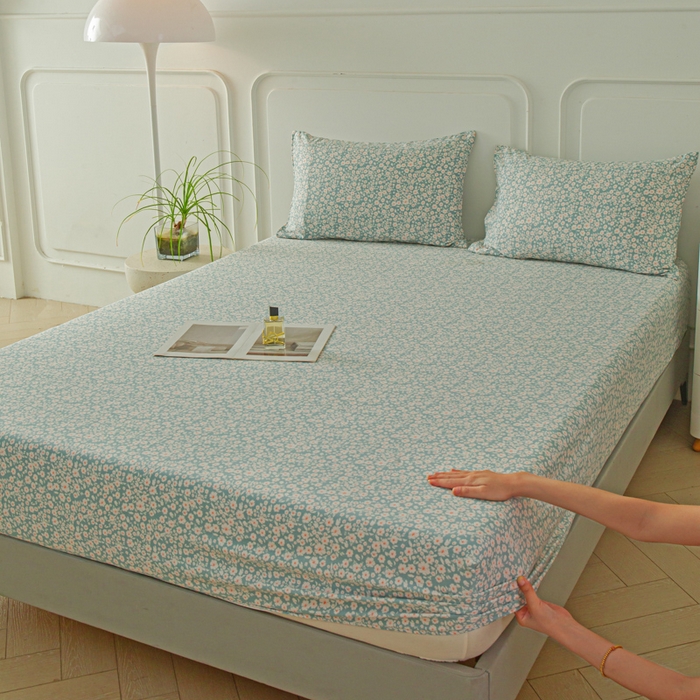 91家纺网 家纺一手货源 找家纺 （总）斯卡诺家纺 2025新款秋冬爆款古法水洗棉单床笠床笠三件套枕套